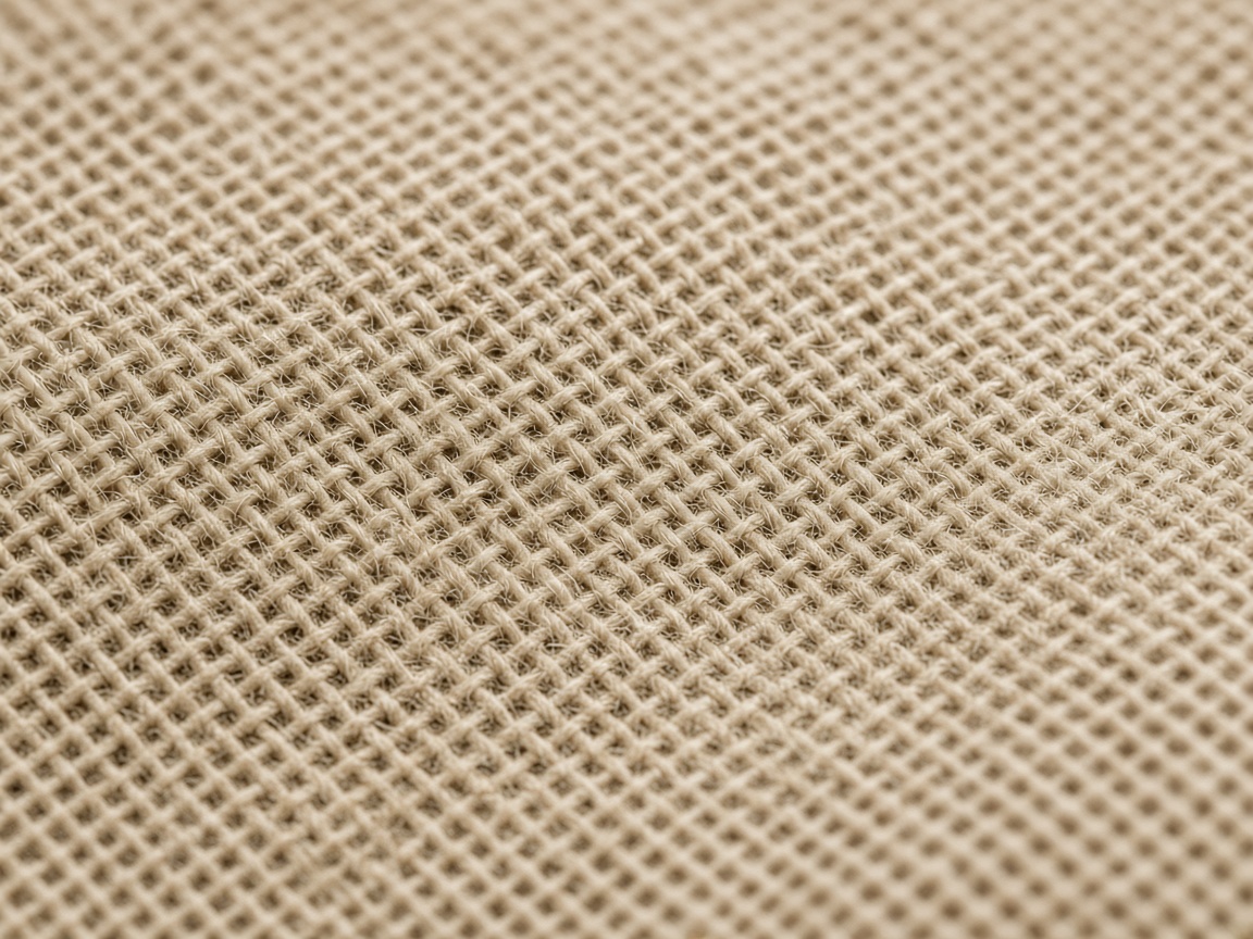 Close-up of natural flax linen weave
